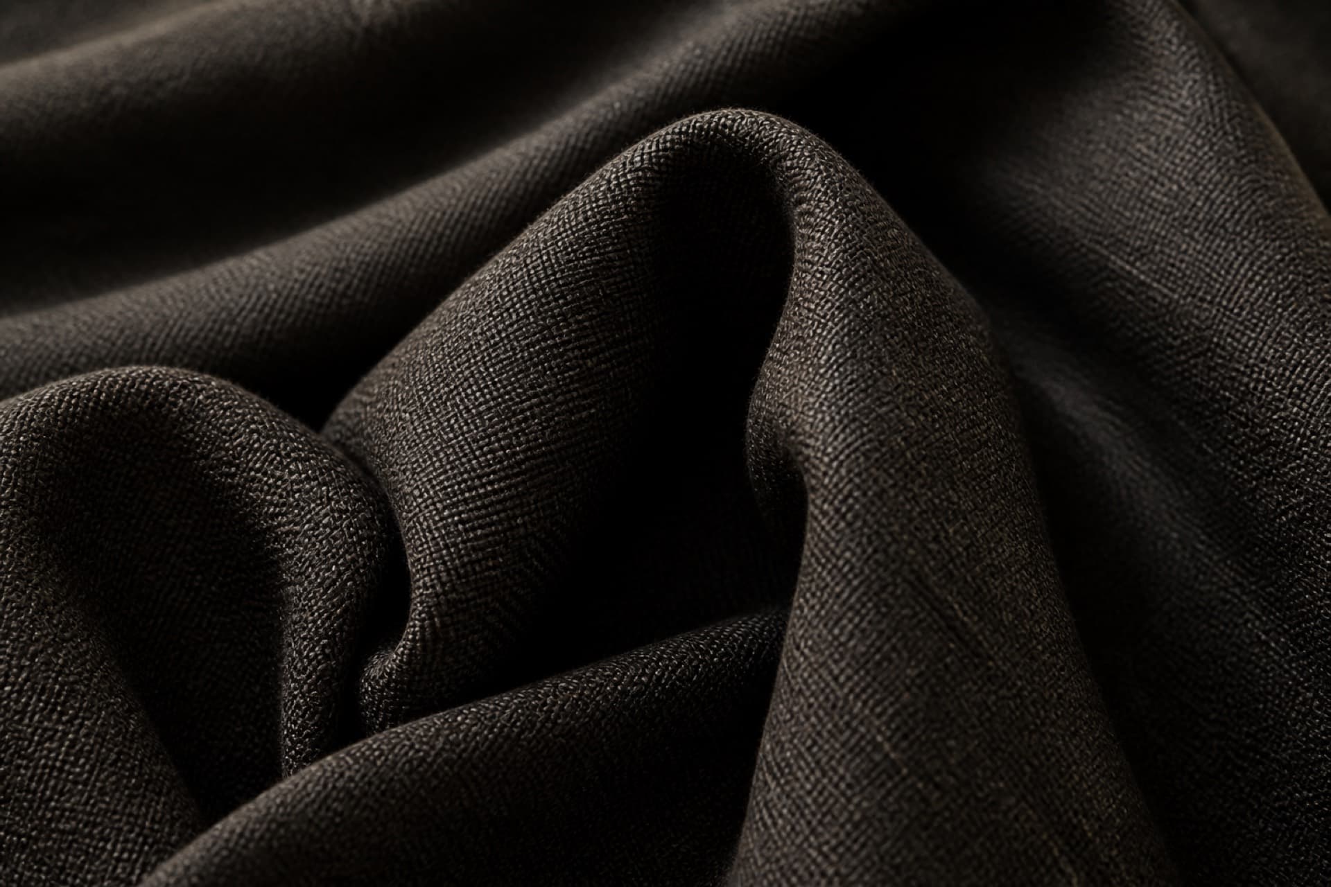 Macro photograph of dark textured fabric
