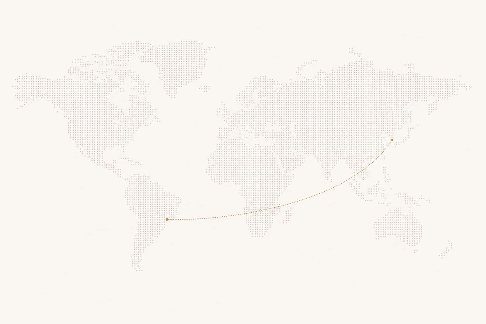 Dotted world map connecting international textile markets
